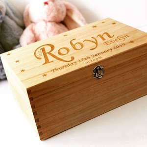 Personalised new baby keepsake memory box / baby gift box / wooden gift box / engraved keepsake box / baby box / baby boy gift