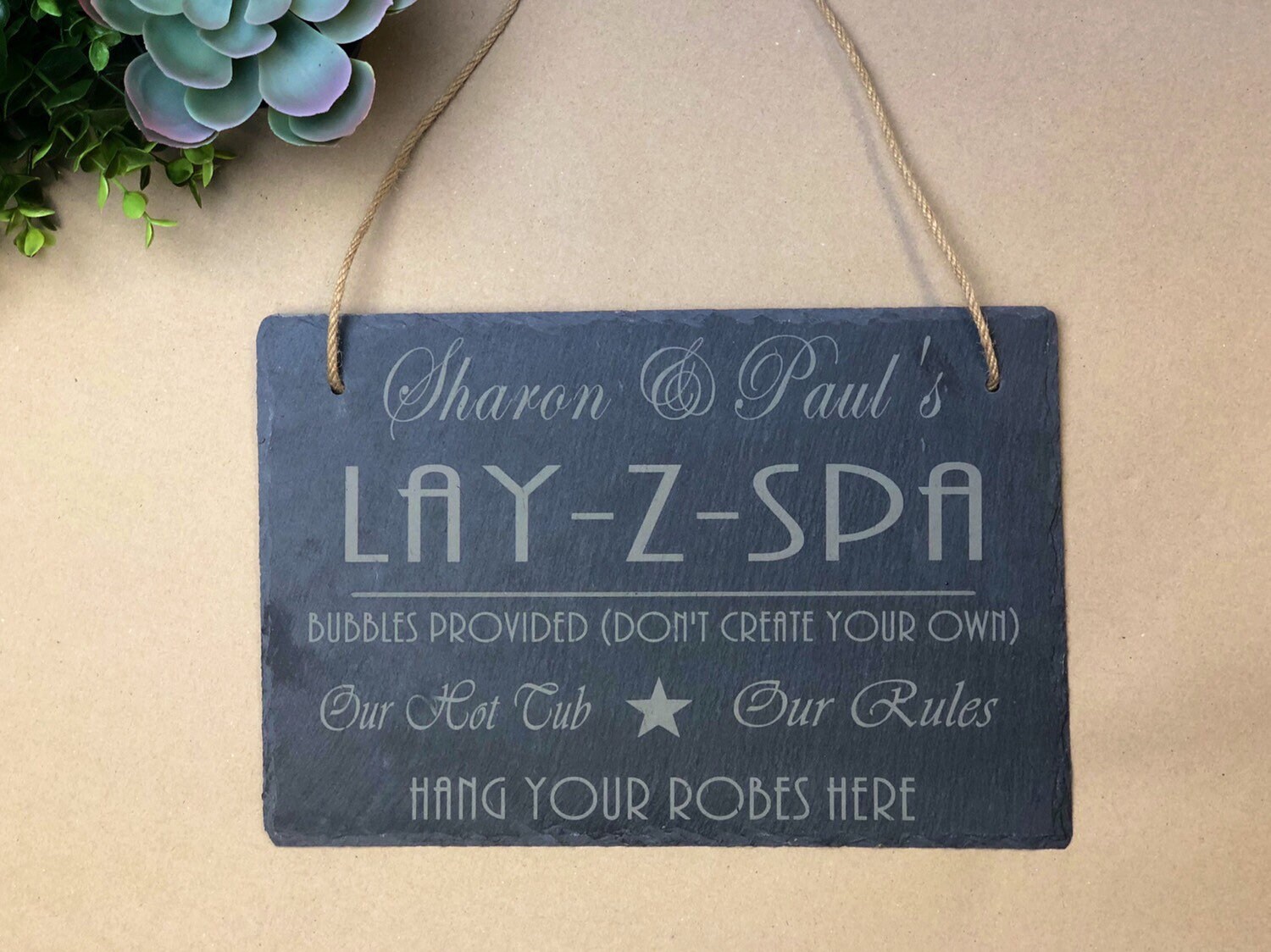 Personalised Slate Hot Tub Sign / Hanging Slate Sign / Hot Tub Etsy UK