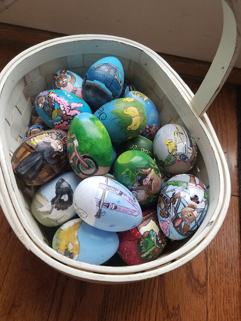 Custom hand painted wooden Easter Eggs Etsy