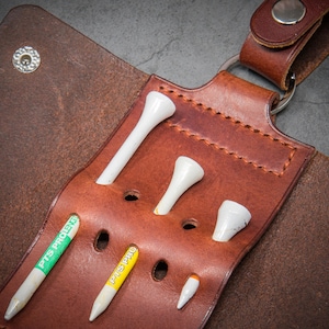 Handmade Leather Golf Tee Holder image 1