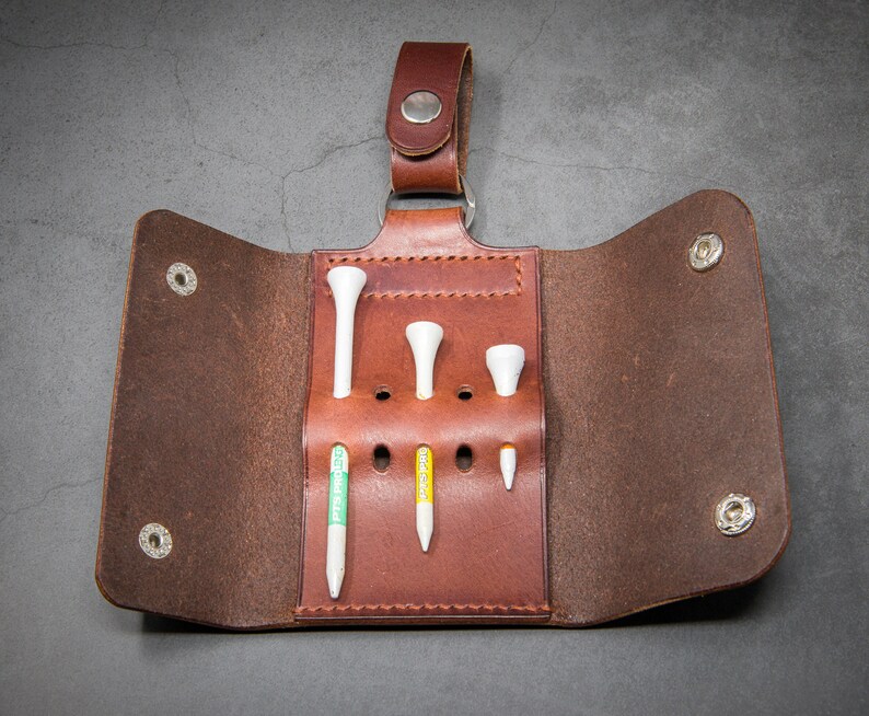 Handmade Leather Golf Tee Holder image 2