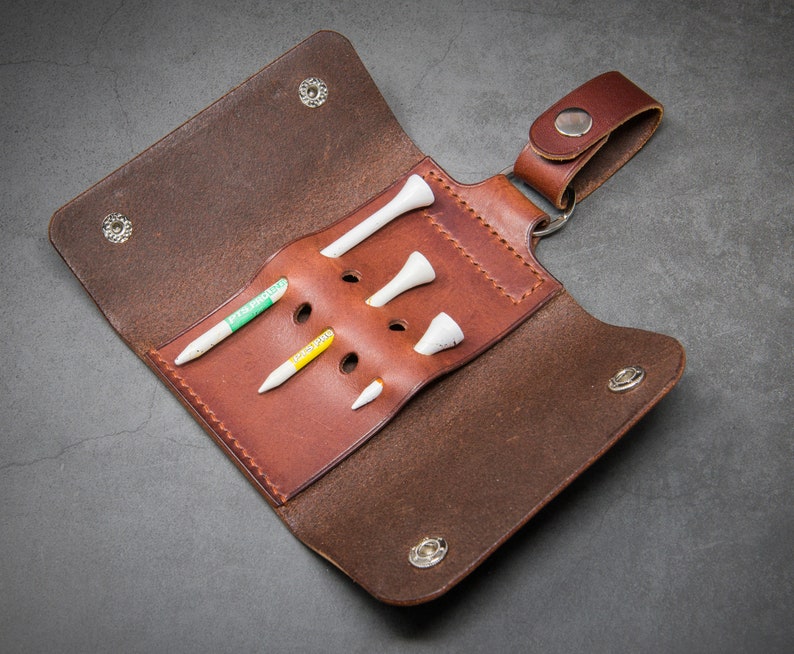 Handmade Leather Golf Tee Holder image 3