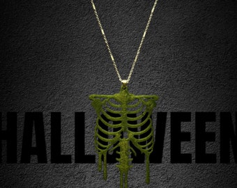 Halloween Themed Human Body Skeleton Pendant Necklace