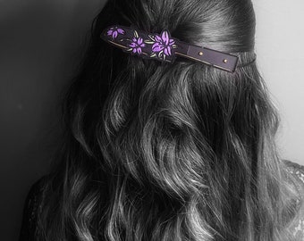 Halloween Dagger Hair Clip – Resin Knife with Metallic Flowers