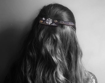 Dagger Hair Clip – Halloween Resin Knife Barrette with Flowers