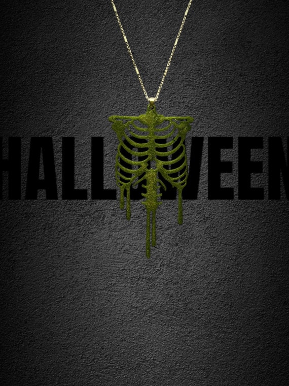 Halloween Themed Human Body Skeleton Pendant Necklace