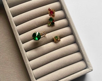 Green Rhinestone Cuff Earring