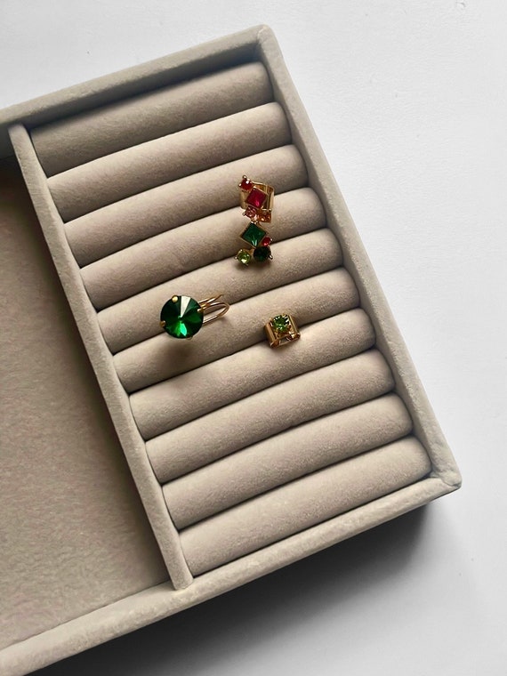 Green Rhinestone Cuff Earring