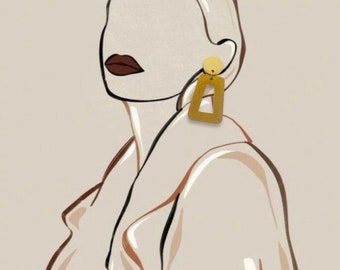 Fall Resin Dangle Earrings, Geometric Statement Earrings