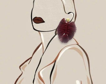 Boho Tassel Earrings – Statement Cotton Dangle Drop Earrings