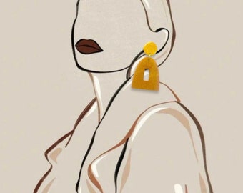 Fall Earrings, Boho Earrings, Statement Earrings, Minimalist Earrings, Dangle Earrings, Geometrical Earrings
