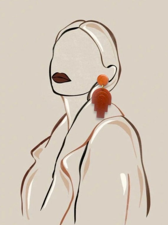 Fall Earrings, Boho Earrings, Statement Earrings, Minimalist Earrings, Dangle Earrings, Geometrical Earrings