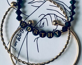 I am - Worthy - Affirmation Bracelet Set