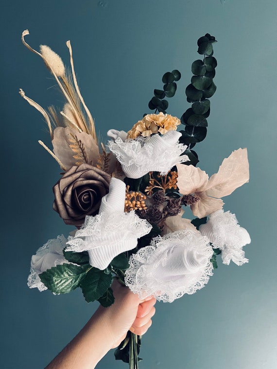 One of a kind baby sock flower bouquet for expecting moms | baby shower decor | baby shower gift | mom to be