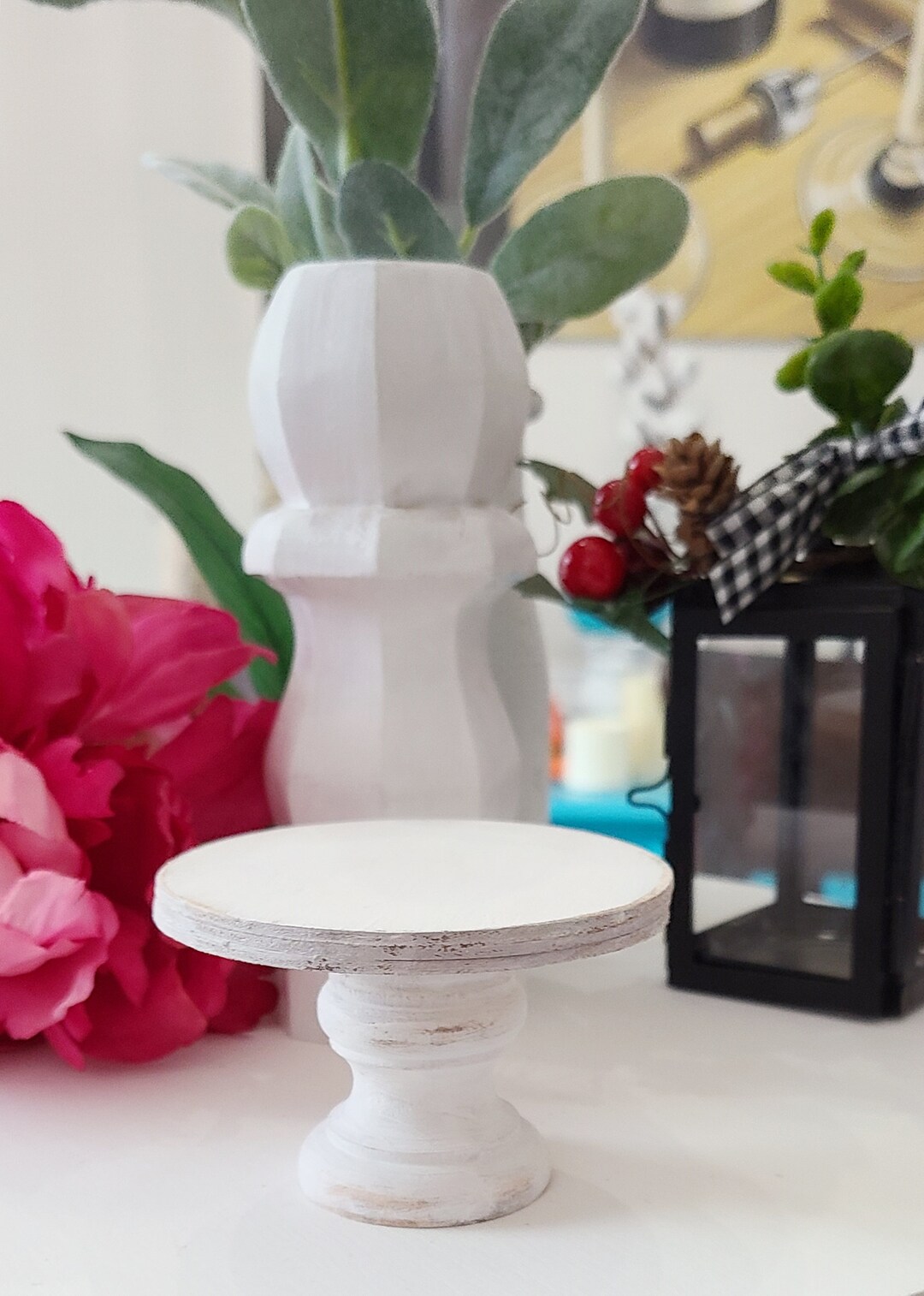 Mini Wood Riser | Mini Rustic Table | Mini Plant Stand | Tiered Tray ...
