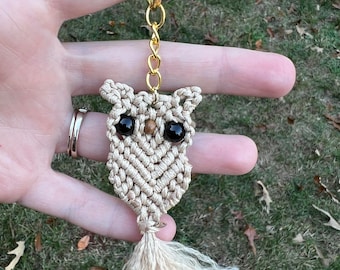 Macrame Owl Keychain