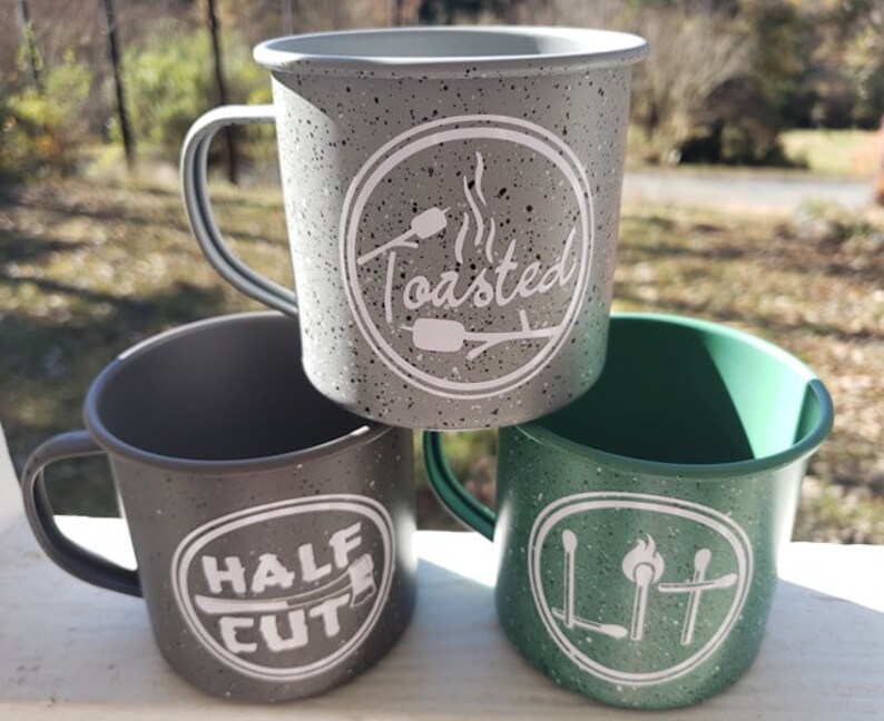 Metal Camping Mugs Set Etsy