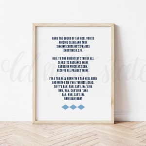 Hark The Sound - UNC Alma Mater Print // Affiche // Carte // Art mural