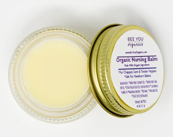 Organic Nursing Balm | Breastfeeding | For Chapped Sore & Tender Nipples | Nipple Cream | Boob Balm | Healing Relief | Safe for Newborns