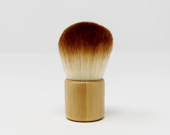 Bamboo Kabuki Powder Brush - Blush Brush - Eco Friendly - Vegan - Cruelty Free - Zero Waste Makeup - Travel Brush - Loose Powder Makeup Brus