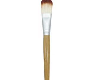 Brocha de bambú para base de maquillaje en crema, brocha vegana para bases de maquillaje en crema y tintes.
