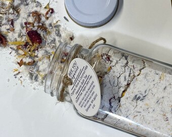 Bath Tea Organic Rose & Coconut Milk Gift for Her Plastic Free Gluten Free Zero Waste Natural Skincare Vegan Soothing Calming Nourishing