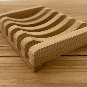 Soap Dish Holder Natural Bamboo Wood Zero Waste Plastic Free Odor Free Non-Toxic