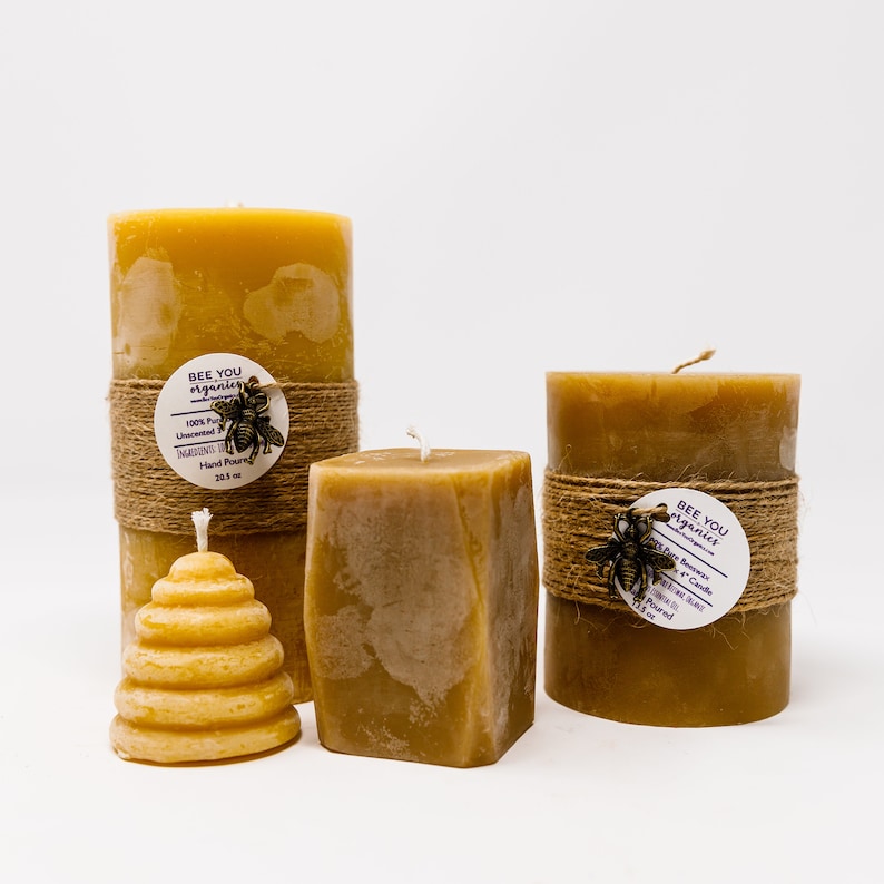 100 Pure Beeswax Pillar Candles Beeswax From Local Bee Farms Etsy