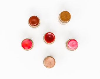 Mineral Lip & Cheek Tint Stain - Zero Waste Makeup - Eco Friendly - Natural Skin Care - Cream Blush - Colored Lip balms - Beeswax