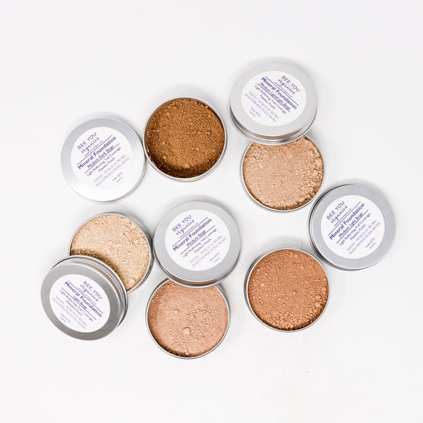 Mineral Foundation Powder - Zero Waste Natural Makeup -  Light Reflecting Full Coverage - Loose Powder - Vegan Eco Friendly