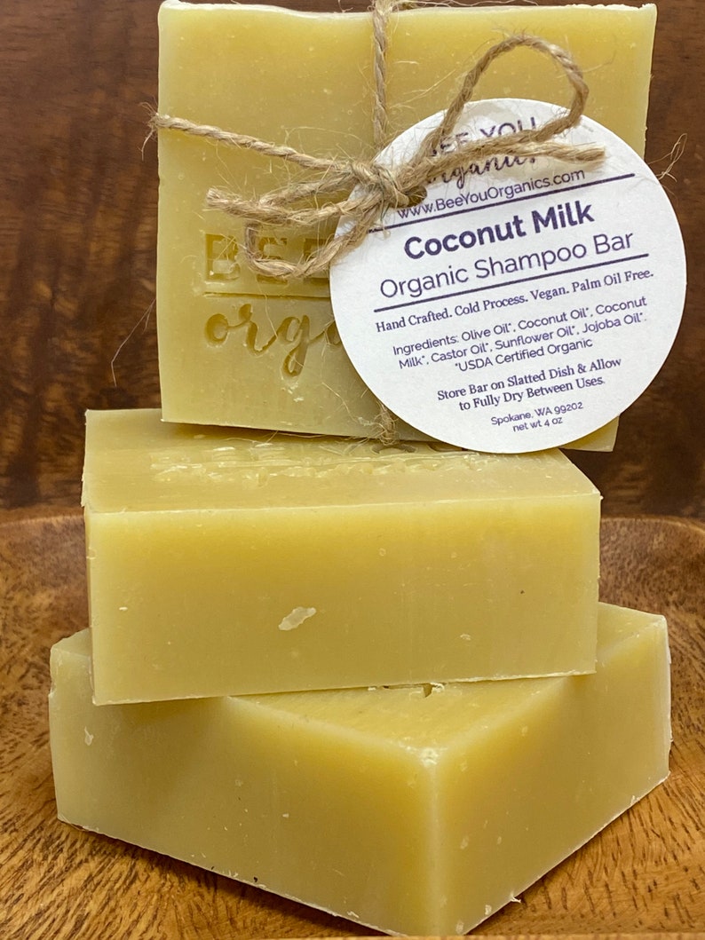 Organic Coconut Milk Shampoo Bar Cold Process Vegan Palm Oil Etsy