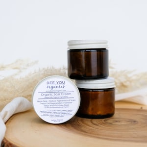Organic Scar Cream Helps Fade Reduce Old & New Scars Vegan Skin Care Zero Waste