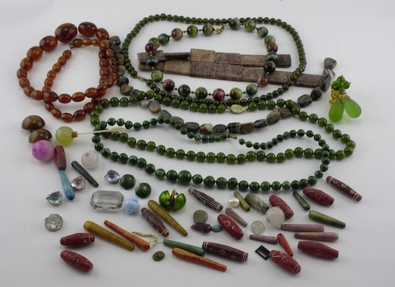 A lot loose beads & necklace natural gemstone mal… - image 1