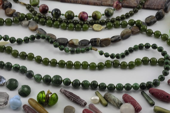 A lot loose beads & necklace natural gemstone mal… - image 5