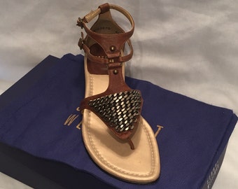 Stuart Weitzman metal sheild sandals 6.5,Stuart weitzman shoes,Stuart weitzman,sandals,women's shoes,bohemian shoes,boho shoes,Coachella,new