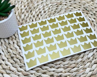 Set of 143 Crown decals, Crown stickers, Crown vinyl decal set, Crown sticker set, Crown decal bundle set, small gold Crown decals