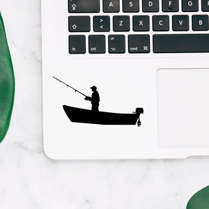Sticker pêche, sticker pêche, sticker pêcheur, sticker pêcheur, sticker pour ordinateur portable Macbook, sticker voiture, fenêtre, sticker mural en vinyle