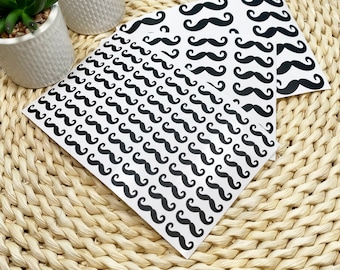 Mustache decals, Mustache sticker, Mustache sticker Set, Mustache party stickers Set, Mustache party decorations, Mustache vinyl decals set