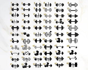 Gym stickers Barbell Vinyl Decals, Dumbbell Decal, Gym Decal, Barbell sticker Laptop decal, Barbell Car decal, Watter bottle decals