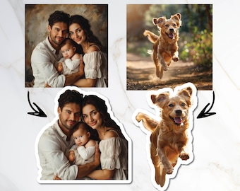 Custom Photo Sticker, Custom pet sticker, Personalized Sticker, Custom Stickers, Water Bottle Sticker, Laptop Sticker, photo stickers