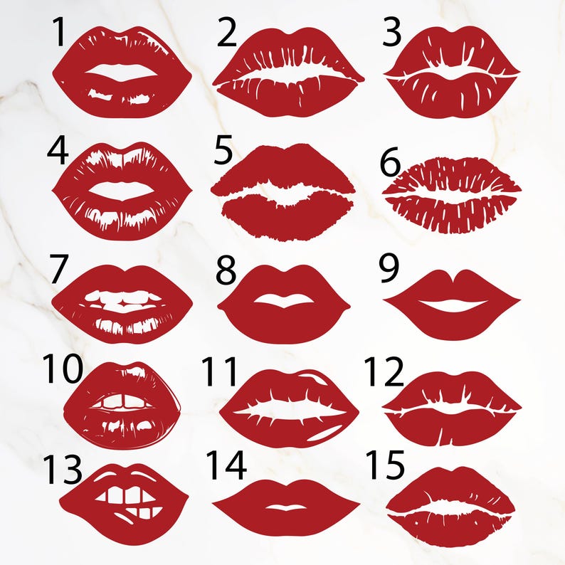 Lips Decals, Lips Stickers, Lips Vinyl Decal Set, Lips Stickers for Car ...