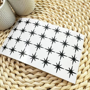Conjunto de decalques de estrelas, adesivo de estrela, conjunto de decalques de estrelas, decalques de vinil de estrelas, pacote de adesivos de estrelas, adesivos de vinil de estrelas, decalque brilhante