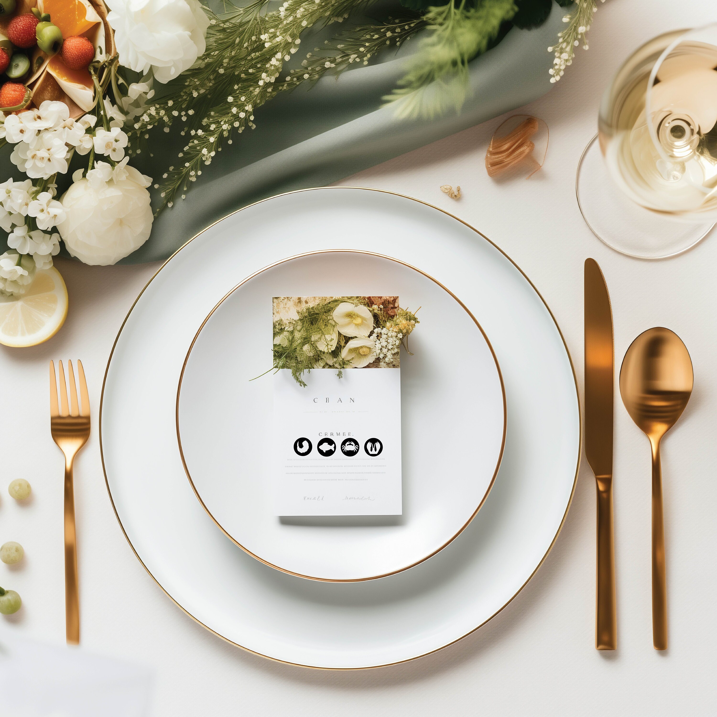 Set of 50 Meal Decal, Meal Stickers, Menu Stickers, Wedding Meal ...