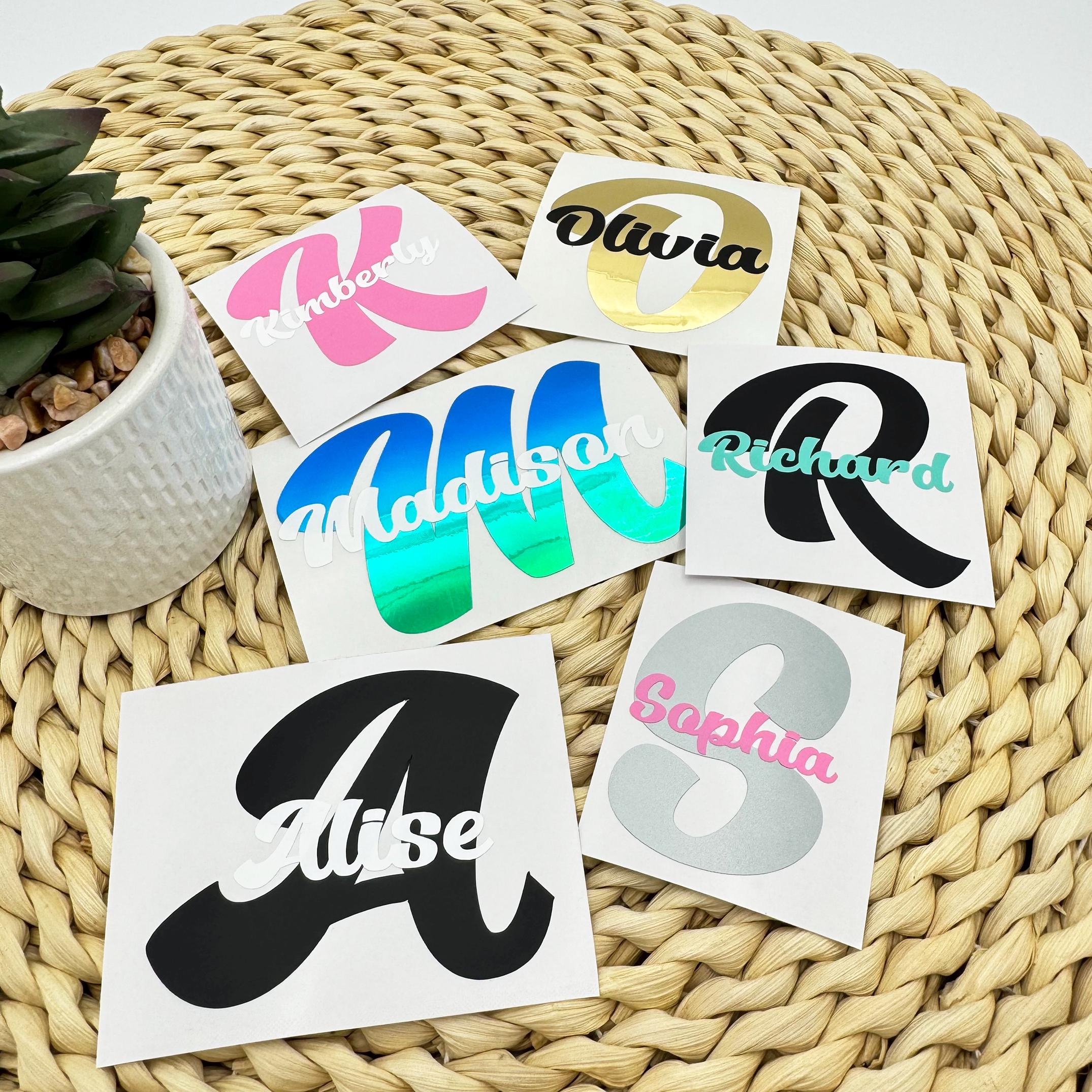 Name Stickers Customisation Custom Name Decals, Letter Decals, Monogram Decal, Monogram Name ...