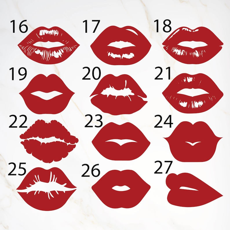 Lip Shape Sticker Lips Decals, Lips Stickers, Lips Vinyl Decal Set, Lips Stickers for Car ...