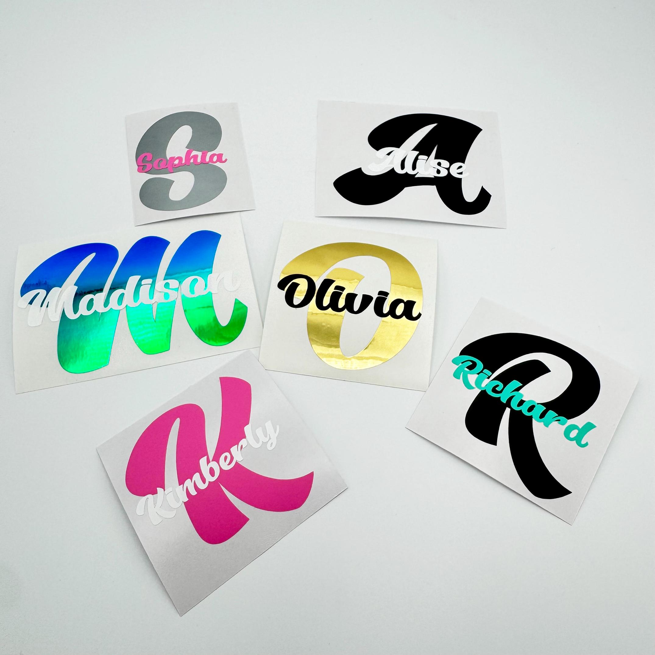 Name Stickers Customisation Custom Name Decals, Letter Decals, Monogram Decal, Monogram Name ...