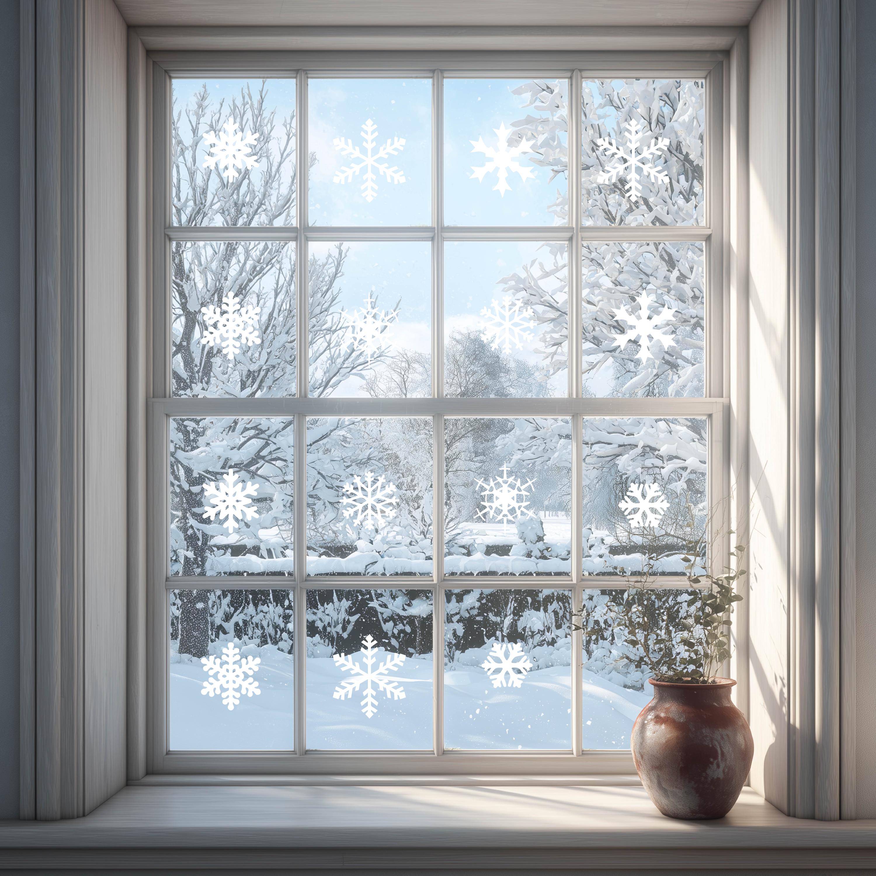 Snowflakes Decal, Snowflakes Sticker, Snowflake Window Decals ...
