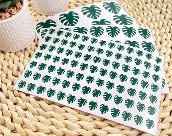 Monstera dekalset | Monstera löv dekal | tropisk festdekoration | Monstera klistermärkeset | Monstera klistermärke | Tackkort dekoration dekaler