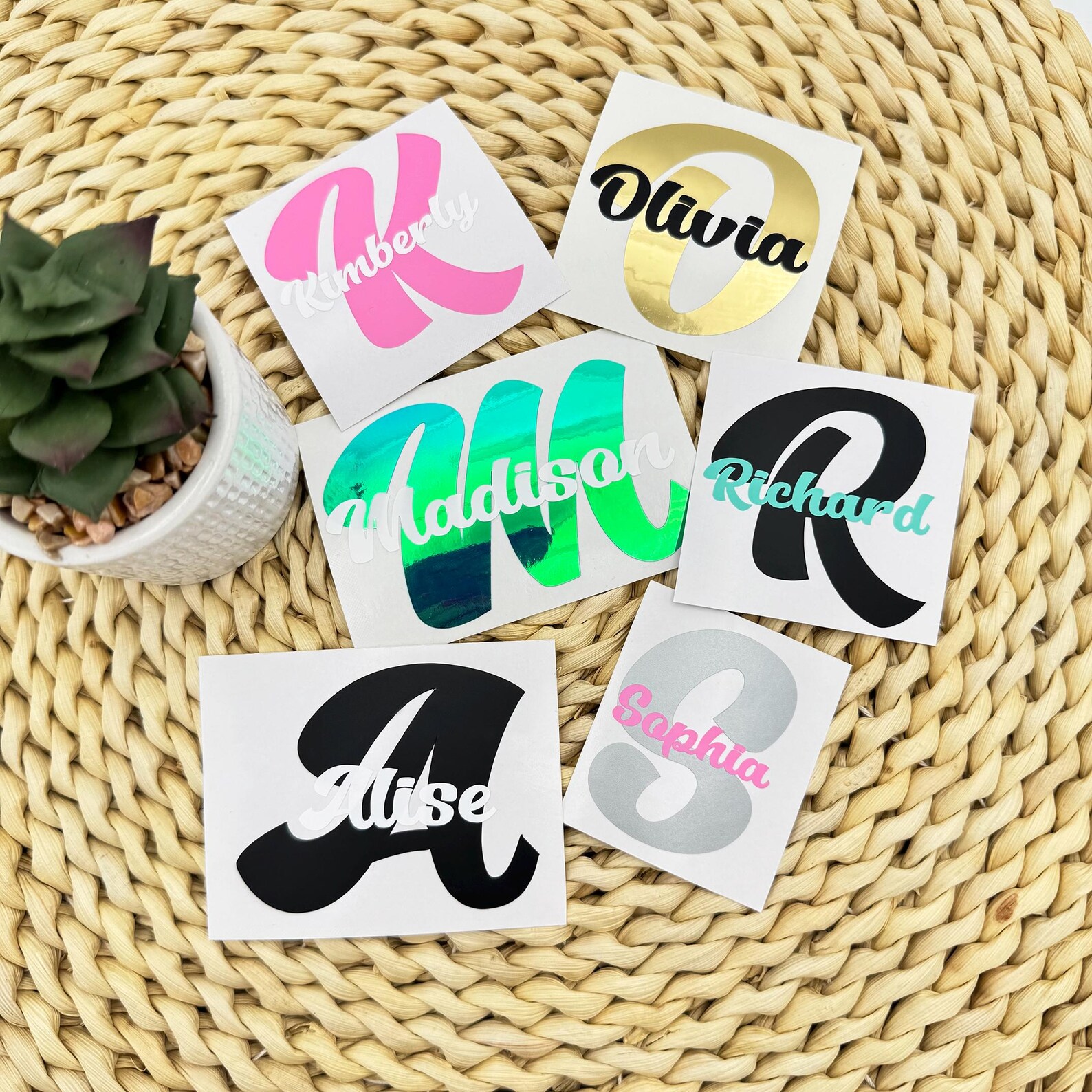 Custom Name Decals, Letter Decals, Monogram Decal, Monogram Name ...