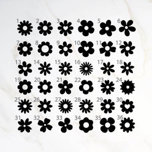 Stickers marguerites | autocollant fleur | Jeu de décalcomanies florales | Stickers muraux marguerite | Stickers fleurs Stickers marguerites Stickers agenda